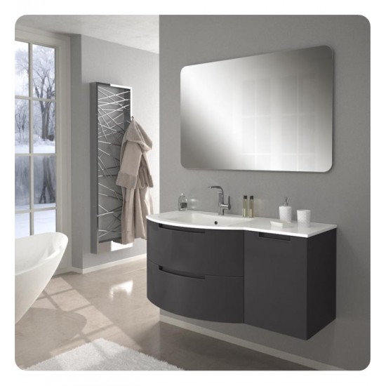 LaToscana OA43OPT2 Oasi 42 7/8" Wall Mount Single Bathroom Vanity with Two Soft Closing Drawers and Right Side Cabinet