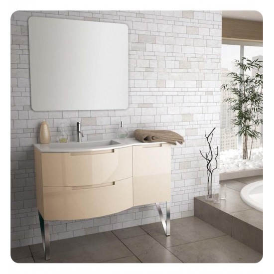 LaToscana OA53OPT2 Oasi 52 3/8" Wall Mount Single Bathroom Vanity with Two Soft Closing Drawers and Right Side Cabinet