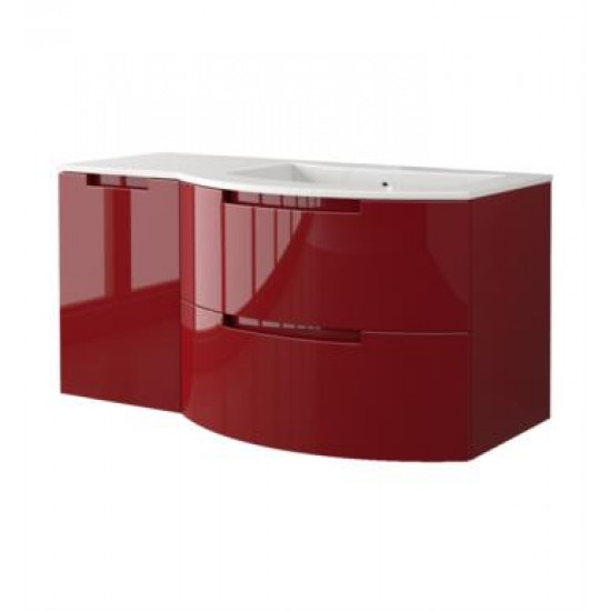 LaToscana OA53OPT3 Oasi 52 3/8" Wall Mount Single Bathroom Vanity with Two Soft Closing Drawers and Left Side Cabinet