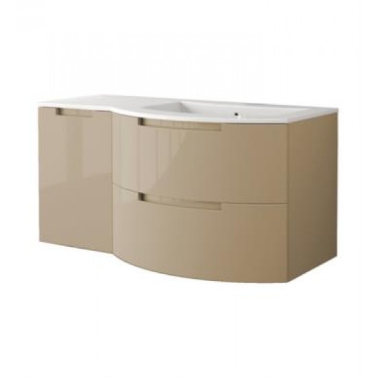 LaToscana OA53OPT3 Oasi 52 3/8" Wall Mount Single Bathroom Vanity with Two Soft Closing Drawers and Left Side Cabinet