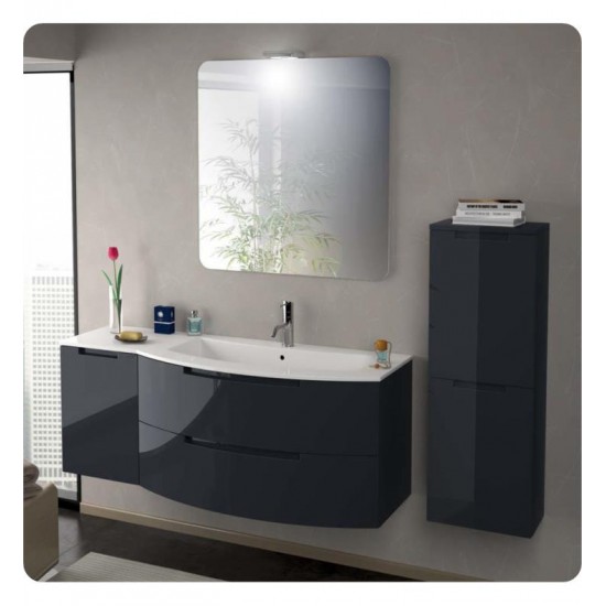 LaToscana OA53OPT3 Oasi 52 3/8" Wall Mount Single Bathroom Vanity with Two Soft Closing Drawers and Left Side Cabinet