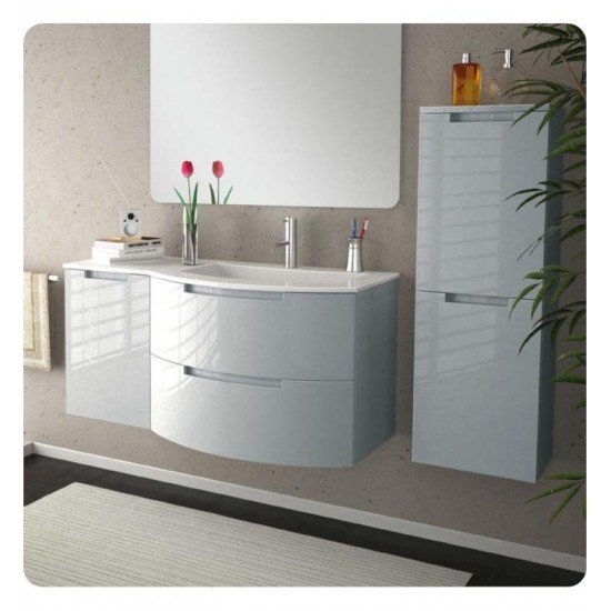 LaToscana OA53OPT3 Oasi 52 3/8" Wall Mount Single Bathroom Vanity with Two Soft Closing Drawers and Left Side Cabinet