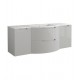 LaToscana OA57OPT4 Oasi 57 1/8" Wall Mount Single Bathroom Vanity with Two Soft Closing Drawers and Tekorlux Sink Top