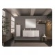 LaToscana OA57OPT4 Oasi 57 1/8" Wall Mount Single Bathroom Vanity with Two Soft Closing Drawers and Tekorlux Sink Top