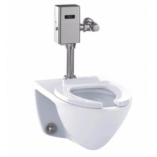 TOTO CT708E Commercial Flushometer Wall Mount Elongated Bowl with 1.28 GPF Single Flush and Top Spud Inlet