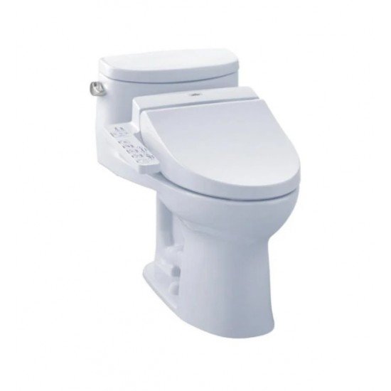 TOTO CST634CEFGT20#01 Supreme II One-Piece Elongated Bowl with 1.28 GPF Single Flush and Washlet+ Connection