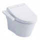 TOTO CWT4263074CMFG#MS AP 21 1/4" Wall-Hung Elongated Toilet with 1.28 GPF & 0.9 GPF Dual Flush and Washlet+ C2 in Cotton White Finish and Matte Silver Push Plate
