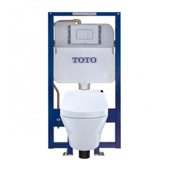 TOTO CWT4372047MFG#MS MH Wall-Hung D-Shape Concealed Toilet with 1.28 GPF & 0.9 GPF Dual Flush in Cotton White