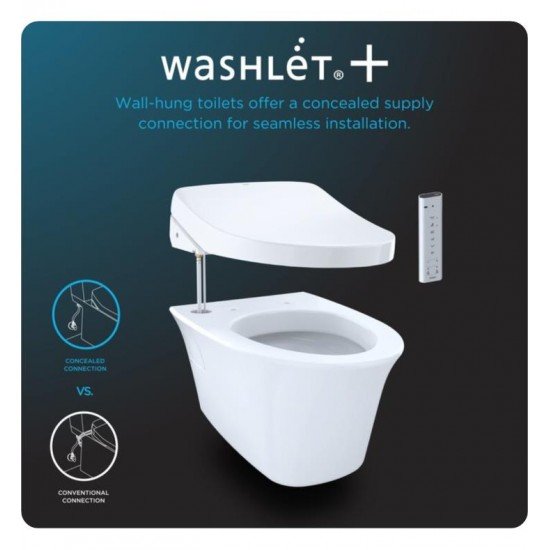 TOTO CWT4474047CMFGA#MS RP Washlet + RX Wall-Hung Toilet with 1.28 GPF & 0.9 GPF Dual Flush and DuoFit In-Wall Tank System - Auto Flush