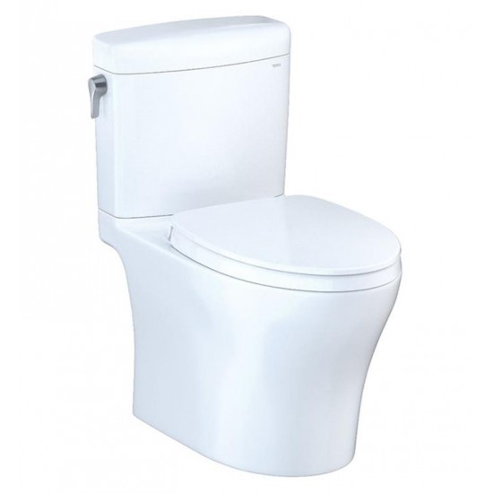 TOTO MS436124CUMFG#01 Aquia IV Cube 27 5/8" Two-Piece 1.0 GPF & 0.8 GPF Dual Flush Elongated Toilet and Washlet+ Connection in Cotton