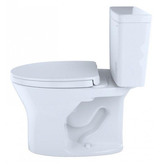 TOTO MS746124CSMFG.10#01 Drake 27 3/8" Two-Piece 1.6 GPF & 0.8 GPF Dual Flush Elongated Toilet with SoftClose Seat in Cotton - 10" Rough-In