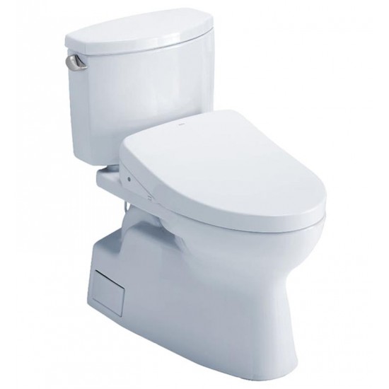 TOTO MW4743046CEFG#01 Vespin II 28 1/2" Two-Piece 1.28 GPF Single Flush Elongated Toilet and Washlet+ S500E in Cotton