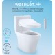 TOTO MW6043046CEFG#01 Ultramax II 28 3/8" One-Piece 1.28 GPF Single Flush Elongated Toilet and Washlet+ S500E in Cotton