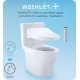 TOTO MW4743046CEFG#01 Vespin II 28 1/2" Two-Piece 1.28 GPF Single Flush Elongated Toilet and Washlet+ S500E in Cotton