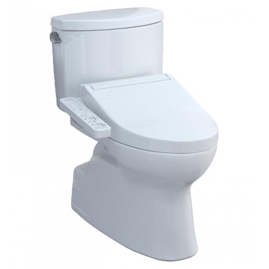 TOTO MW4743074CEFG#01 Vespin II 28 1/2" Two-Piece 1.28 GPF Single Flush Elongated Toilet and Washlet+ C2 in Cotton