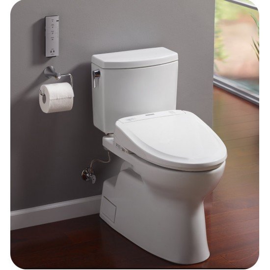 TOTO MW474584CUFG#01 Vespin II 1G Two-Piece Elongated Toilet with 1.0 GPF Single Flush and Washlet+ S350e Washlet