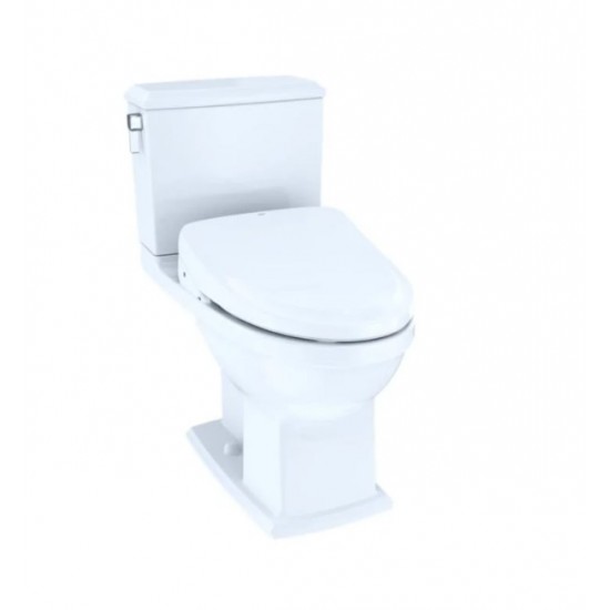 TOTO MW4943054CEMFG#01 Connelly Two-Piece Elongated Toilet with 1.28 GPF & 0.9 GPF Dual Flush and Washlet+ S550E Washlet in Cotton White