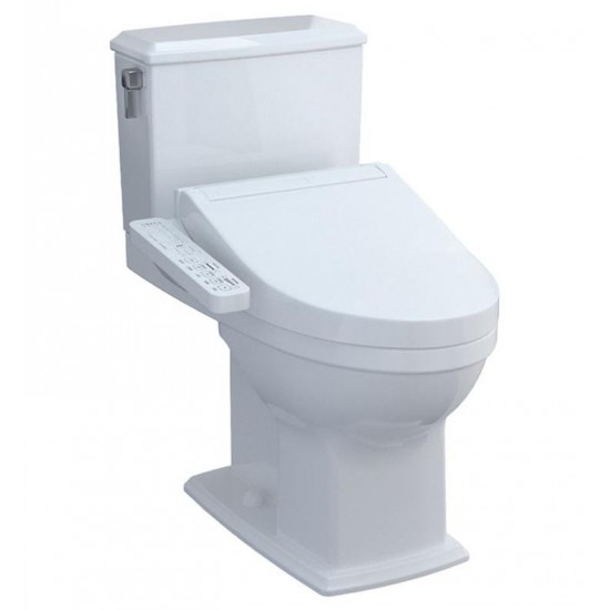 TOTO MW4943074CEMFG#01 Connelly 28 3/4" Two-Piece 1.28 GPF & 0.9 GPF Dual Flush Elongated Toilet and Washlet+ C2 in Cotton