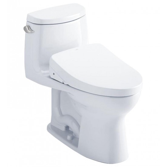 TOTO MW6043046CEFG#01 Ultramax II 28 3/8" One-Piece 1.28 GPF Single Flush Elongated Toilet and Washlet+ S500E in Cotton