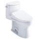 TOTO MW6043046CEFG#01 Ultramax II 28 3/8" One-Piece 1.28 GPF Single Flush Elongated Toilet and Washlet+ S500E in Cotton