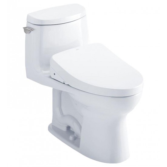 TOTO MW6043046CUFG#01 Ultramax II 28 3/8" One-Piece 1.0 GPF Single Flush Elongated Toilet and Washlet+ S500E in Cotton