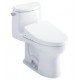 TOTO MW6043046CUFG#01 Ultramax II 28 3/8" One-Piece 1.0 GPF Single Flush Elongated Toilet and Washlet+ S500E in Cotton