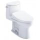 TOTO MW6043056CEFG#01 Ultramax II 28 3/8" One-Piece 1.28 GPF Single Flush Elongated Toilet and Washlet+ S550E in Cotton