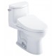 TOTO MW6043056CUFG#01 Ultramax II 28 3/8" One-Piece 1.0 GPF Single Flush Elongated Toilet and Washlet+ S550E in Cotton