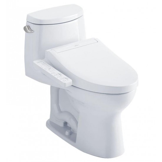 TOTO MW6043074CEFG#01 Ultramax II 28 3/8" One-Piece 1.28 GPF Single Flush Elongated Toilet and Washlet+ C2 in Cotton