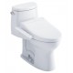 TOTO MW6043074CEFG#01 Ultramax II 28 3/8" One-Piece 1.28 GPF Single Flush Elongated Toilet and Washlet+ C2 in Cotton