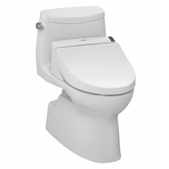 TOTO MW4742034CEFG#01 Vespin II Two-Piece Elongated Toilet with 1.28 GPF Single Flush and Washlet+ C100 Washlet