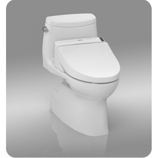 TOTO MW4742034CEFG#01 Vespin II Two-Piece Elongated Toilet with 1.28 GPF Single Flush and Washlet+ C100 Washlet