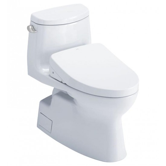 TOTO MW6143046CEFG#01 Carlyle II 28 3/8" One-Piece 1.28 GPF Single Flush Elongated Toilet and Washlet+ S500E in Cotton