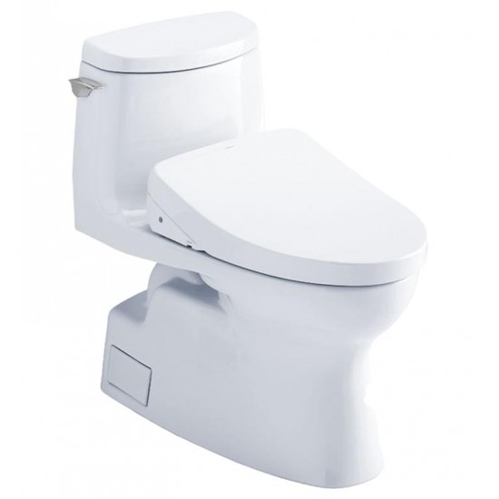 TOTO MW6143046CUFG#01 Carlyle II 28 1/4" One-Piece 1.0 GPF Single Flush Elongated Toilet and Washlet+ S500E in Cotton