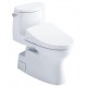 TOTO MW6143046CUFG#01 Carlyle II 28 1/4" One-Piece 1.0 GPF Single Flush Elongated Toilet and Washlet+ S500E in Cotton