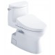 TOTO MW6143056CUFG#01 Carlyle II 28 1/4" One-Piece 1.0 GPF Single Flush Elongated Toilet and Washlet+ S550E in Cotton