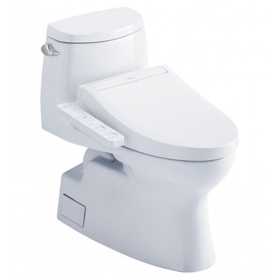 TOTO MW6143074CEFG#01 Carlyle II 28 3/8" One-Piece 1.28 GPF Single Flush Elongated Toilet and Washlet+ C2 in Cotton