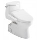 TOTO MW6143074CUFG#01 Carlyle II 28 3/8" One-Piece 1.0 GPF Single Flush Elongated Toilet and Washlet+ C2 in Cotton