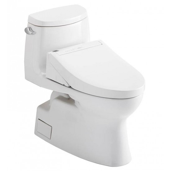 TOTO MW6143084CEFG#01 Carlyle II 28 3/8" One-Piece 1.28 GPF Single Flush Elongated Toilet and Washlet+ C5 in Cotton