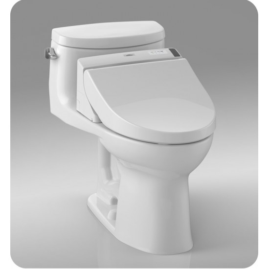 TOTO MW6342044CEFG#01 Supreme II One-Piece Elongated Bowl with 1.28 GPF Single Flush and Washlet+ C200 Washlet