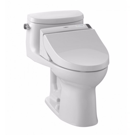 TOTO MW6342044CEFG#01 Supreme II One-Piece Elongated Bowl with 1.28 GPF Single Flush and Washlet+ C200 Washlet