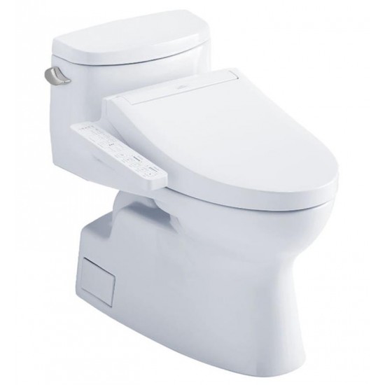 TOTO MW6343084CEFG#01 Supreme II 28 3/8" One-Piece 1.28 GPF Single Flush Elongated Toilet and Washlet+ C5 in Cotton