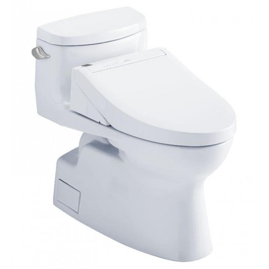 TOTO MW6443084CEFG#01 Carolina II 28 3/8" One-Piece 1.28 GPF Single Flush Elongated Toilet and Washlet+ C5 in Cotton