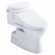 TOTO MW6443084CEFG#01 Carolina II 28 3/8" One-Piece 1.28 GPF Single Flush Elongated Toilet and Washlet+ C5 in Cotton