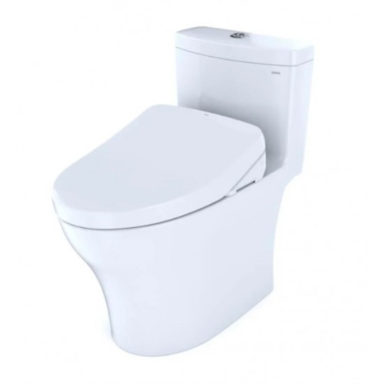 TOTO MW6463046CEMFG#01 Aquia IV One-Piece Elongated Toilet with 1.28 GPF & 0.8 GPF Dual Flush and Washlet+ S500e in Cotton