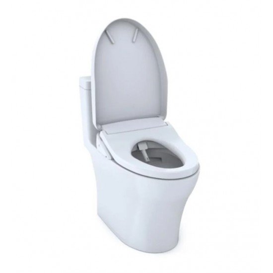 TOTO MW6463046CEMFG#01 Aquia IV One-Piece Elongated Toilet with 1.28 GPF & 0.8 GPF Dual Flush and Washlet+ S500e in Cotton