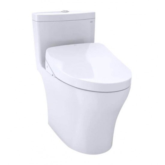 TOTO MW6463056CEMFG#01 Aquia IV One-Piece Elongated Toilet with 1.28 GPF & 0.8 GPF Dual Flush and Washlet+ S550e in Cotton