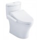 TOTO MW6463074CUMFG#01 Aquia IV 28 3/8" One-Piece 1.0 GPF & 0.8 GPF Dual Flush Elongated Toilet and Washlet+ C2 in Cotton