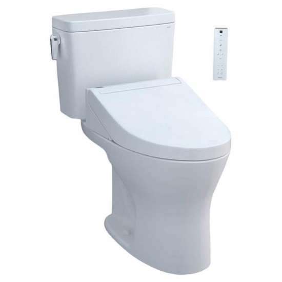 TOTO MW7463084CSMFG#01 Drake 27 1/2" Two-Piece 1.6 GPF & 0.8 GPF Dual Flush Elongated Toilet and Washlet+ C5 in Cotton - Universal Height