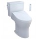 TOTO MW7463084CSMG#01 Drake 28 1/4" Two-Piece 1.6 GPF & 0.8 GPF Dual Flush Elongated Toilet and Washlet+ C5 in Cotton